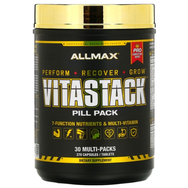 Мультивітаміни для спортсменів, Vitastack, ALLMAX, 30 мульти-пакетів (по 9 таблеток\/капсул у пакеті)