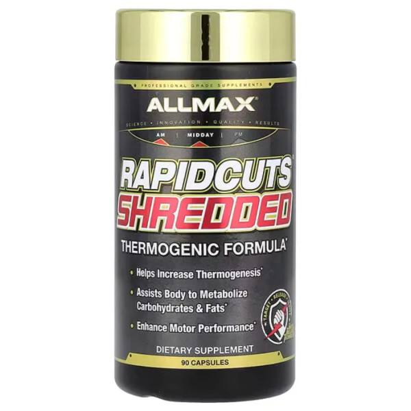 Жироспалювач, Rapidcuts Shredded, ALLMAX Nutrition, все в одному, 90 капсул