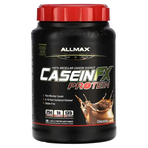 Міцелярний казеїновий протеїн, CaseinFX, ALLMAX Nutrition, шоколад, 907 г