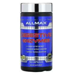 Травні ферменти з білковим оптимізатором, ALLMAX Nutrition Digestive Enzymes, 90 капсул