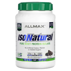 Изолят сывороточного протеина, ALLMAX IsoNatural Pure Whey Protein Isolate, вкус шоколад 907 г