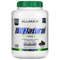 Изолят сывороточного протеина, ISONatural Whey Protein Isolate ALLMAX, вкус шоколад 2,27 кг