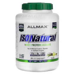 Сироватковий протеїн ізолят, ISONatural Whey Protein Isolate ALLMAX, ваніль, 2,27 кг