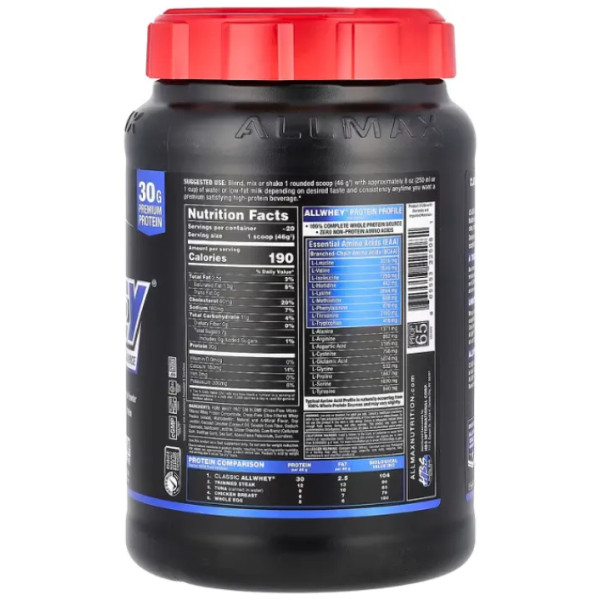 Сироватковий протеїн, CLASSIC ALLWHEY, 100% Whey Protein, ALLMAX Nutrition, ваніль, 907 г
