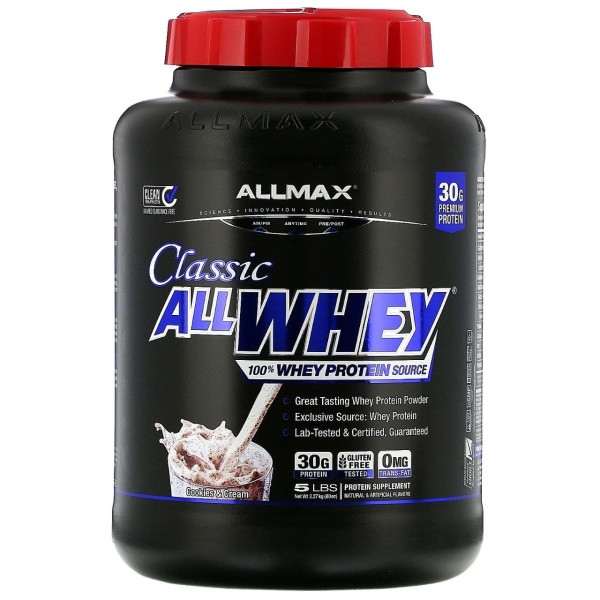 Суміш Чистого Сироваткового протеїну, Печиво і Сливки, AllWhey Classic, ALLMAX Nutrition, 2.27 кг.