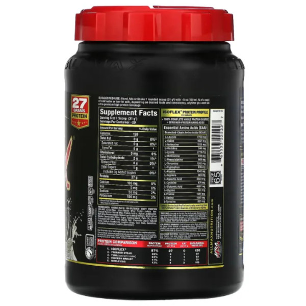 Ізолят сироваткового протеїну, Isoflex, Pure Whey Protein Isolate, ALLMAX, печиво та вершки, 907 г