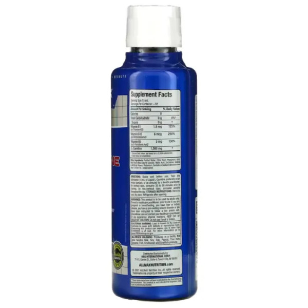 L-карнітин рідкий, Liquid L-Carnitine 1500, ALLMAX, 1500 мг в порції, смак фруктовий пунш, 473 мл