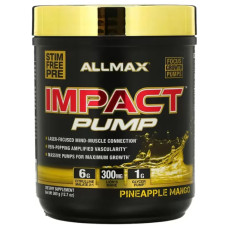 Предтренировочная формула без стимуляторов, IMPACT PUMP ALLMAX, вкус ананас-манго 360 г