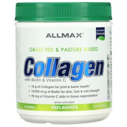 Колаген із біотином та вітаміном C, Collagen with Biotin & Vitamin C ALLMAX, без ароматизаторів, 440 г