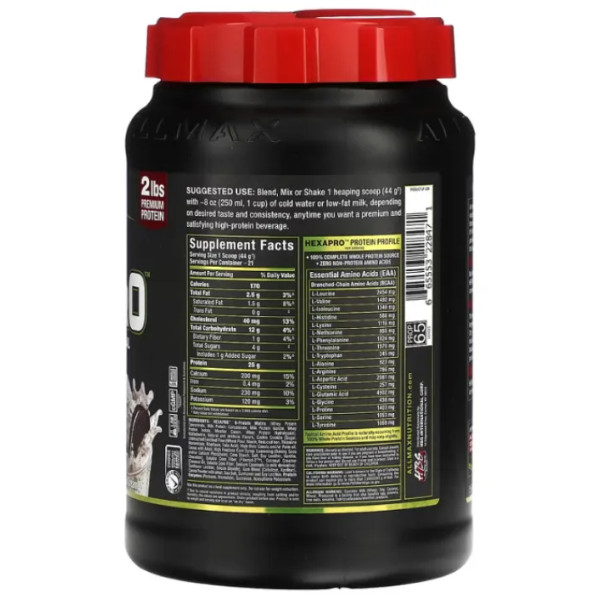 Протеїновий коктейль з високим вмістом білка, Hexapro, High-Protein Lean Meal, ALLMAX, уповільненого вивільнення, смак печива з вершками, 907 г