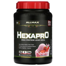 Протеиновый коктейль высокобелковый медленного высвобождения, ALLMAX Hexapro High-Protein Lean Meal, вкус клубника 907 г
