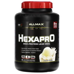 Протеїновий коктейль високобілковий повільного вивільнення, ALLMAX Hexapro High-Protein Lean Meal, французька ваніль 2.27 кг