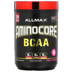 Амінокислоти BCAA, ALLMAX AMINOCORE BCAA, смак рожевий лимонад 315 г