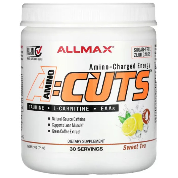 Енергетичний напій з амінокислотами ВССА, ACUTS, Amino-Charged Energy Drink, ALLMAX, смак солодкого чаю, 210 г