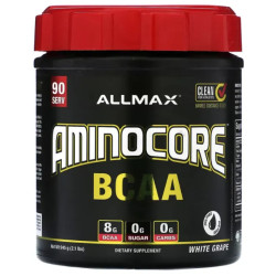 Аминокислоты BCAA, ALLMAX AMINOCORE BCAA, вкус белый виноград 945 г