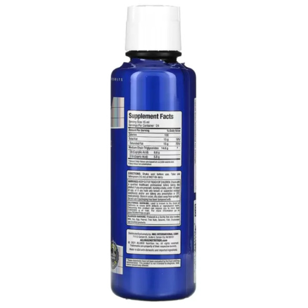 Олія МСТ, підтримка енергії, зменшення жирових відкладень, Essentials, MCT Oil, ALLMAX, 355 мл