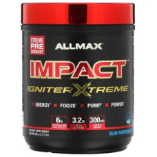 Предтренировочный комплекс, IMPACT IGNITER XTREME ALLMAX, синяя малина, 360 г