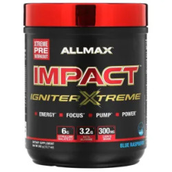 Передтренувальний комплекс, IMPACT IGNITER XTREME ALLMAX, синя малина, 360 г