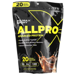 Сироватковий протеїн для набору м'язової маси, ALLMAX ALLPRO Advanced Protein, смак шоколад 680 г