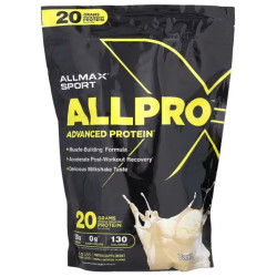 Сироватковий протеїн для набору м'язової маси, ALLMAX ALLPRO Advanced Protein, смак ваніль 680 г