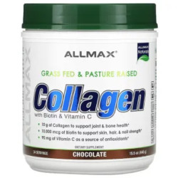 Колаген з біотином та вітаміном C, Collagen with Biotin & Vitamin C ALLMAX, смак шоколад, 440 г