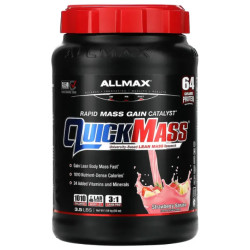 Гейнер для швидкого набору повільного вивільнення, ALLMAX Quick Mass Rapid Mass Gain Catalyst, смак полуниця-банан 1.59 кг