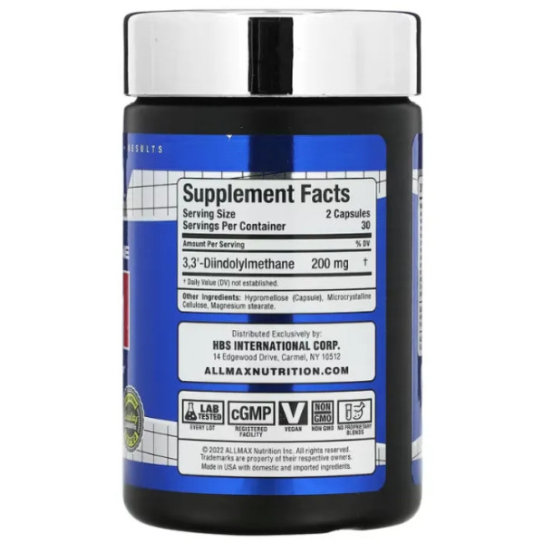 Дііндолілметан, Essentials, DIM, ALLMAX, 200 мг, 60 вегетаріанських капсул