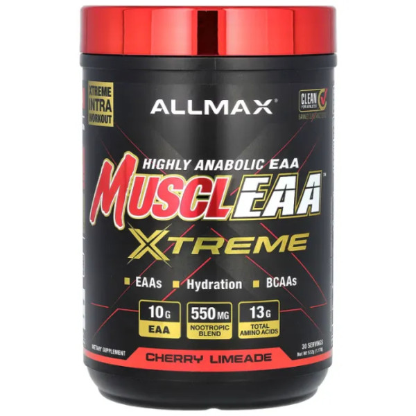 ВСАА + ЕАА (незамінні амінокислоти), MUSCLEAA Xtreme, ALLMAX, вишневий лайм, 532 г
