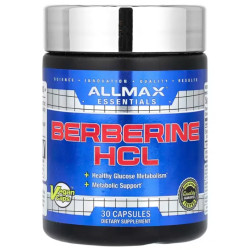 Берберин HCL 500 мг, Essentials Berberine HCL ALLMAX, 30 вегетарианских капсул