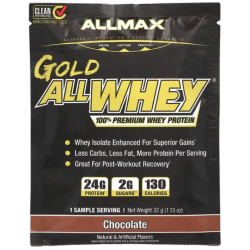 Сироватковий протеїн преміум, GOLD ALLWHEY 100% Premium Whey Protein ALLMAX Nutrition, смак шоколад 32 г