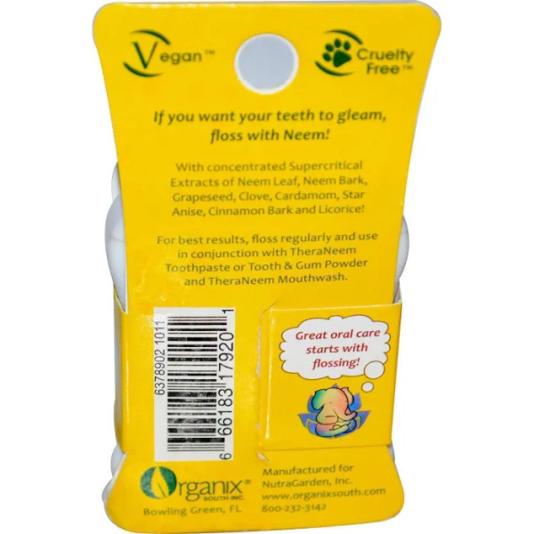 Ним, зубна нитка, Neem Floss, Organix South, 45,7 метрів