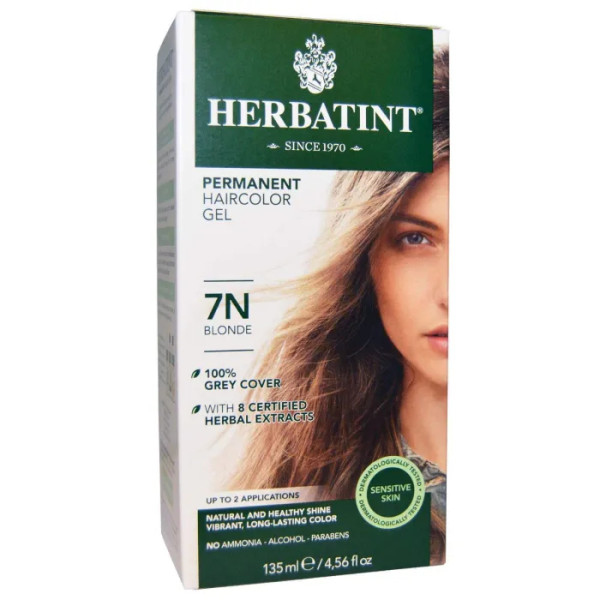 Фарба для волосся, Haircolor Gel, Herbatint, 7N, русявий, 135 мл.