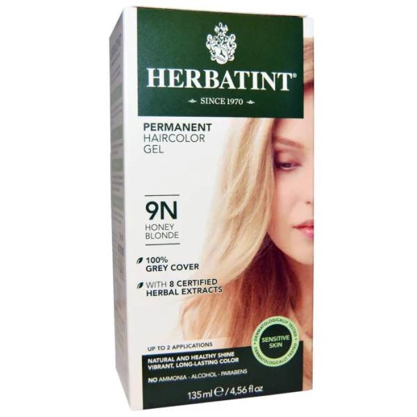 Фарба для волосся, Haircolor Gel, Herbatint, 9N, медовий блонд, 135 мл.