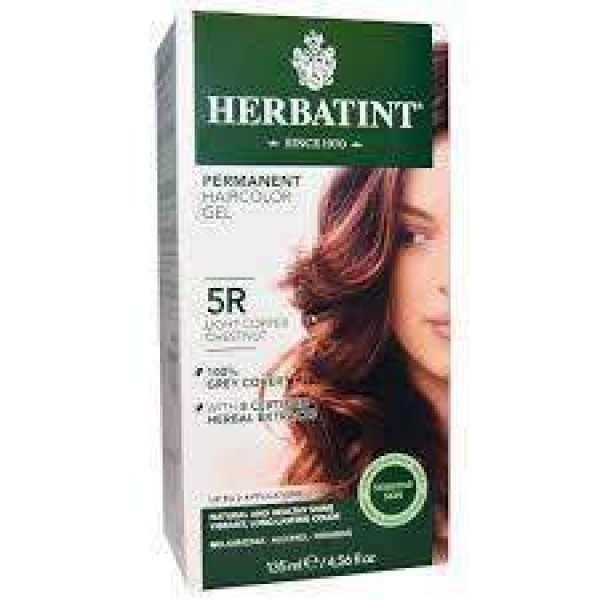 Фарба для волосся, Haircolor Gel, Herbatint, 5R, світло-мідний каштан, 135 мл.