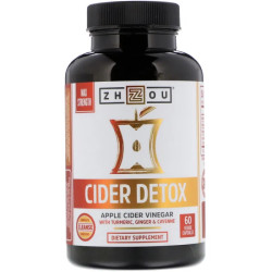 Очищення кишківника, Zhou Nutrition Cider Detox, 60 вегетаріанських капсул