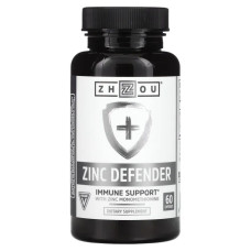 Цинк для імунної підтримки, Zhou Nutrition Zinc Defender, 60 капсул