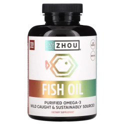 Рыбий жир, Zhou Nutrition Fish Oil, 120 капсул