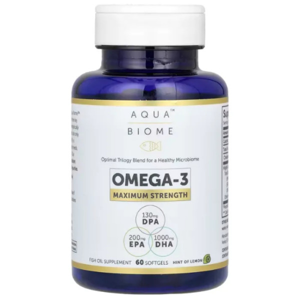 Омега-3, максимальна сила дії, Omega-3, Maximum Strength, Enzymedica, з лимонним смаком, 2000 мг, 60 капсул (1000 мг на 1 капсулі)