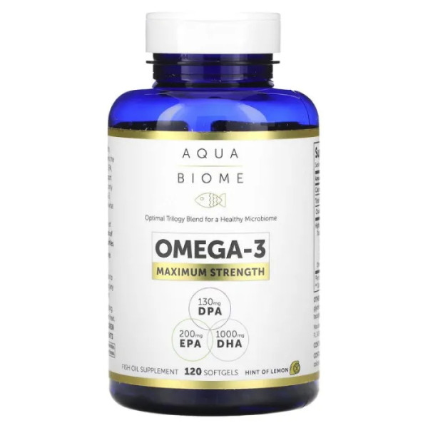 Омега-3, Omega-3, Enzymedica, максимальна сила, смак лимона, 2000 мг, 120 гелевих капсул (1000 мг в капсулі)