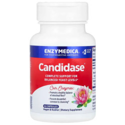 Candidase, Enzymedica Candidase, поддержка пищеварения, 42 капсулы