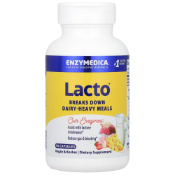 Ферменты для пищеварения, Enzymedica Lacto, молочная формула для пищеварения, 90 капсул