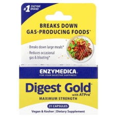 Ферменти для травлення, Enzymedica Digest Gold with ATPro, 21 капсула