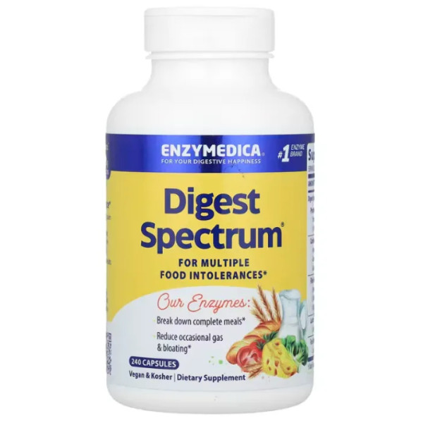 Ферменти від харчової непереносимості, Digest Spectrum, Enzymedica, 240 капсул