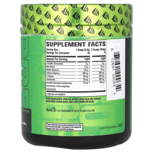 Передтренувальний комплекс, Pre-Workout, Jacked Factory, Nitro Surge, зі смаком чорничного лимонаду, 249 г