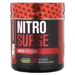 Предтренировочный комплекс термогенный, Shred Thermogenic Pre-Workout Jacked Factory Nitro Surge, вкус черничный лимонад, 216 г