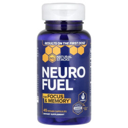 Поддержка работы мозга, Natural Stacks Neuro Fuel, 45 веганских капсул