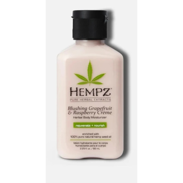 Зволожуюче лосьйон для тіла, грейпфрут і малина, Blushing Grapefruit & Raspberry Crème Herbal Body Moisturizer, Hempz, 66 мл.
