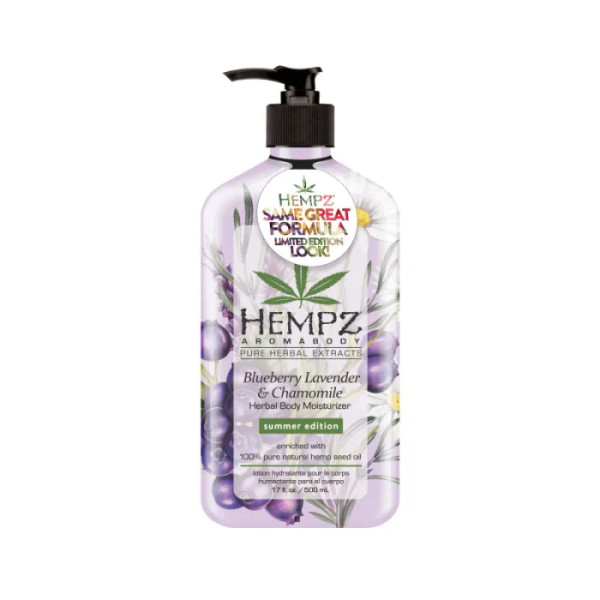 Зволожуюче лосьйон для тіла, чорниця, лаванда і ромашка, Blueberry Lavender & Chamomile Herbal Body Moisturizer, Hempz, 500 мл.