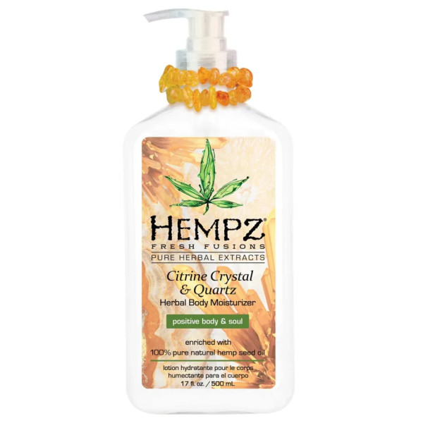 Зволожуюче лосьйон для тіла, з кварцом, Citrine Crystal & Quartz Herbal Body Moisturizer, Hempz, 500 мл.