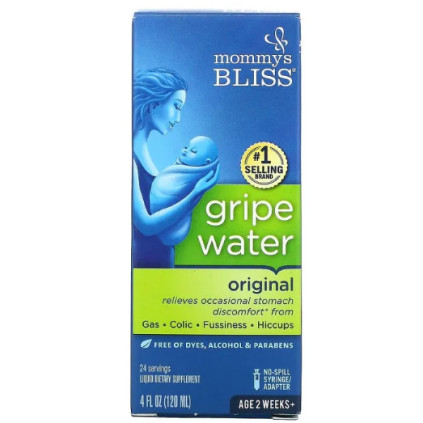 Водичка від коліків, Gripe Water, Mommy's Bliss, оригінальна, для немовлят від 2 тижнів та старше, 120 мл.